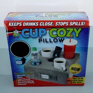 Couch Cup Cozy Pillow Drink Holder Couch Bed Car Travel Tray Organizer NEW